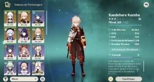 Ar47. Raiden + cortadora, Ayaka + neblina, Kazuha e + - Genshin Impact