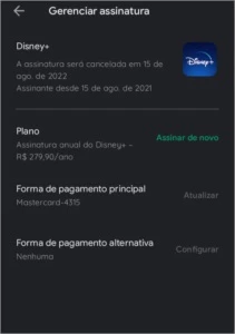 Conta anual Disney plus válida até 15 de agosto de 2022 - Assinaturas e Premium