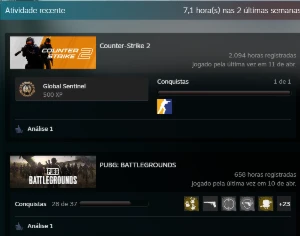 Steam Cs2(Premium) 2K Horas + Pubg (Plus+) + Jogos. - Counter Strike