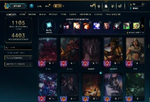 Unranked com TODOS os champs e 545 Skins ( Nivel 1000 ) - League of Legends LOL