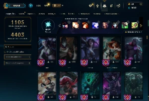 Unranked com TODOS os champs e 545 Skins ( Nivel 1000 ) - League of Legends LOL