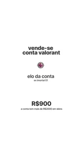 Conta Valorant Imortal 1 com R$2000 em skins