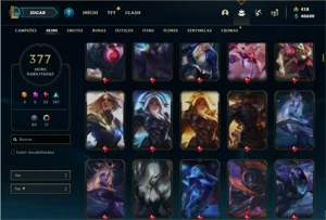 Conta Platina 2 com TODOS os champ e 377 Skins + 5 Prestigio - League of Legends LOL
