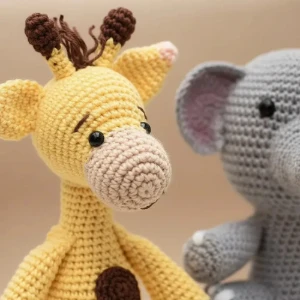 Kit Girafa e Elefante em Amigurumi - Artesanato e Personalizados