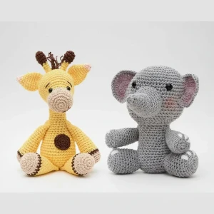 Kit Girafa e Elefante em Amigurumi - Artesanato e Personalizados