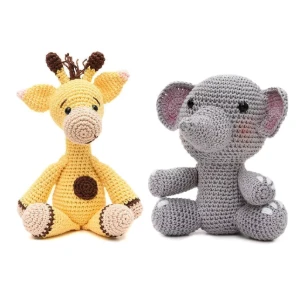 Kit Girafa e Elefante em Amigurumi - Artesanato e Personalizados