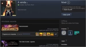Conta Steam - Nível 5 - Com R$ 166 em JOGOS