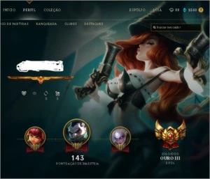 Conta Ouro 3 Com Borda!!! - League of Legends LOL