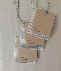 Tag Kraft com Juta - Com Amor - Pacote com 10 - Artesanato e Personalizados