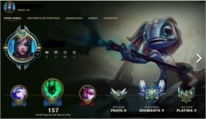 League of Legends CONTA - Borda Mestre e 210 Skins LOL