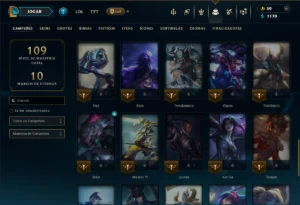 Unranked com 50 Champs e 19 Skins - League of Legends LOL