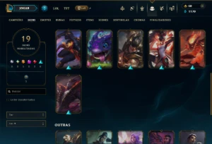 Unranked com 50 Champs e 19 Skins - League of Legends LOL