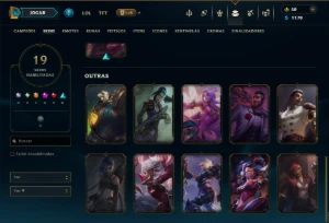 Unranked com 50 Champs e 19 Skins - League of Legends LOL