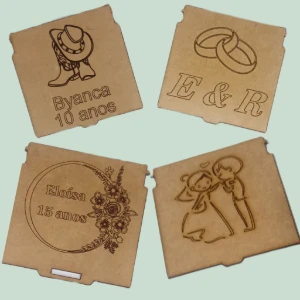 Caixa de MDF personalizada com tampa, 6x6cm, kit com 10,... - Artesanato e Personalizados