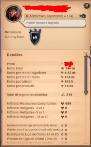 Conta Albion Online - 150M Fama - Pra Sair Rapido