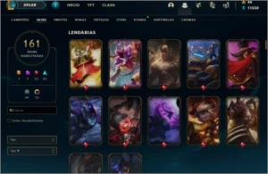 CONTA DIAMANTE EM 2 SEASON NV 470 COM 161 SKINS!! - League of Legends LOL