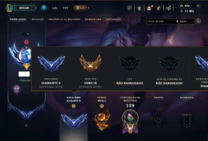Diamante 2 com 80 Champs e 23 Skins - League of Legends LOL