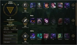 Conta LoL Platina 1, 47 campeões - League of Legends