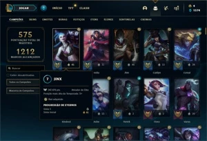 Conta Ouro 4 com TODOS os champs e 360 Skins + 46 Cromas - League of Legends LOL