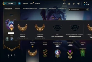 Conta Ouro 4 com TODOS os champs e 360 Skins + 46 Cromas - League of Legends LOL