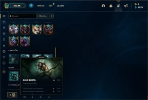 Conta Ouro 4 com TODOS os champs e 360 Skins + 46 Cromas - League of Legends LOL
