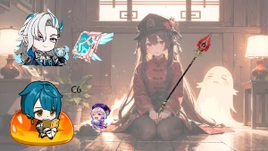 AR34 - Hutao+BIS +Neuvillette com Atlas + Xingqiu C6 + Qiqi - Genshin Impact