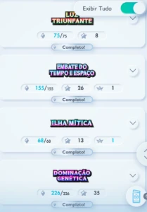 conta completa todas coleçoes completas - Pokémon