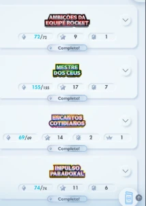 conta completa todas coleçoes completas - Pokémon
