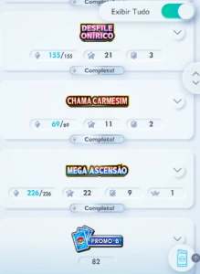 conta completa todas coleçoes completas - Pokémon
