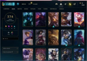 acc Lol desde 2012 unico dono  374 skin e conta de va - League of Legends