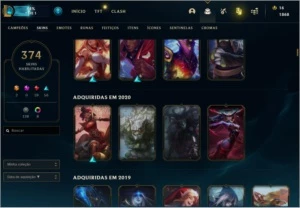 acc Lol desde 2012 unico dono  374 skin e conta de va - League of Legends