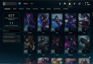Conta prata 4 com 150 Champs e 300 Skins + 5 Prestigios - League of Legends LOL