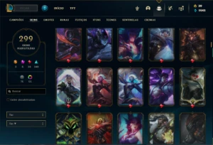 Conta prata 4 com 150 Champs e 300 Skins + 5 Prestigios - League of Legends LOL