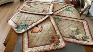Jogo Americano Queijo e Vinho - 6 Peças - Artesanato e Personalizados