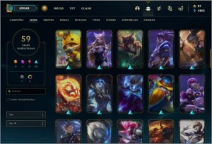 Conta prata 1 com 59 skins e 72 champs - League of Legends LOL