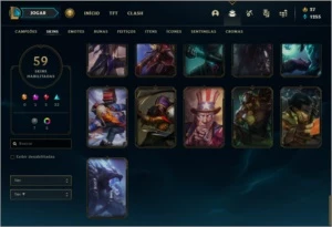 Conta prata 1 com 59 skins e 72 champs - League of Legends LOL