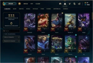 Conta prata 1 com 59 skins e 72 champs - League of Legends LOL