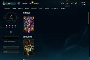 Conta Prata 4 com 55 Champs e 31 Skins + 4 Espolios - League of Legends LOL