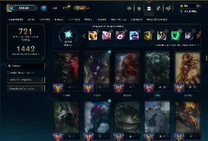 Ouro 4 com TODOS os Champs e 182 Skins ( SUP / TOP ) - League of Legends LOL