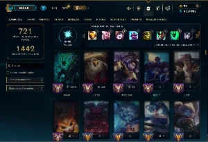 Ouro 4 com TODOS os Champs e 182 Skins ( SUP / TOP ) - League of Legends LOL