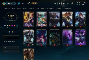 Ouro 4 com TODOS os Champs e 182 Skins ( SUP / TOP ) - League of Legends LOL