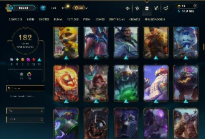 Ouro 4 com TODOS os Champs e 182 Skins ( SUP / TOP ) - League of Legends LOL