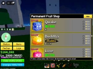 Conta Blox Fruits Lvl 2800 com Dragon Perm + 4 Perms - Roblox