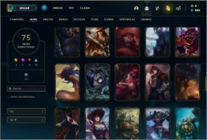 Conta prata 4 com 75 skins e 124 champs - League of Legends LOL