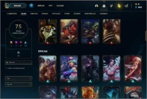 Conta prata 4 com 75 skins e 124 champs - League of Legends LOL