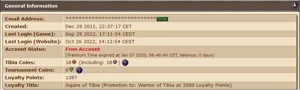 Account com 15% Loyalty - Tibia
