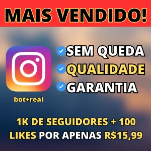 {Combo} 1K Seguidores + 100 Likes Instagram Por R$ 15,99 - Redes Sociais