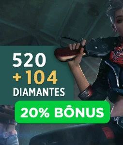 Diamantes Free fire - 520 + 20% bônus - Gift Cards