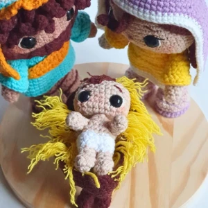 Enfeite Presépio de Natal 4 Peças Amigurumi - Artesanato e Personalizados