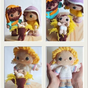 Enfeite Presépio de Natal 4 Peças Amigurumi - Artesanato e Personalizados